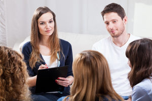 Therapist with a group at a Florida Xanax addiction treatment center