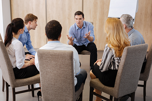 oregon xanax addiction treatment Group session of an Oregon Xanax addiction treatment program